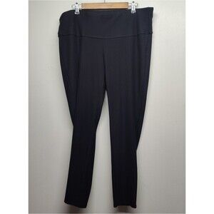 Kay Unger Legging Pants Women Plus Size 3X Neutral Black Stretch Casual Active
